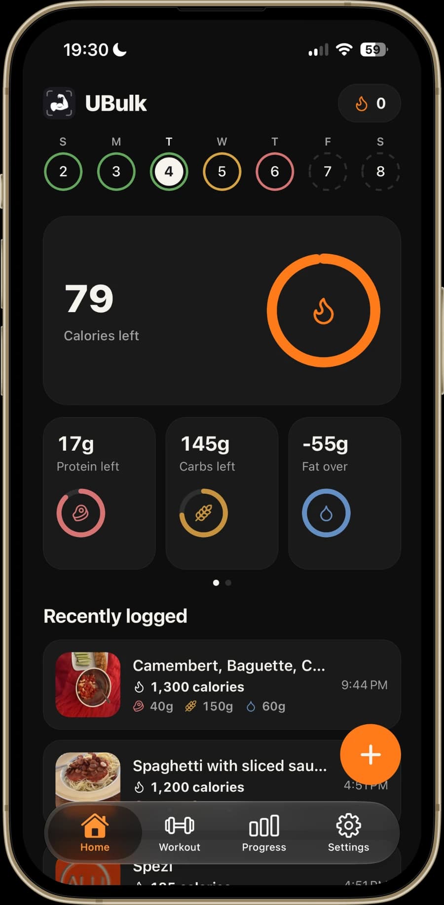 UBulk Home screen in an iPhone frame
