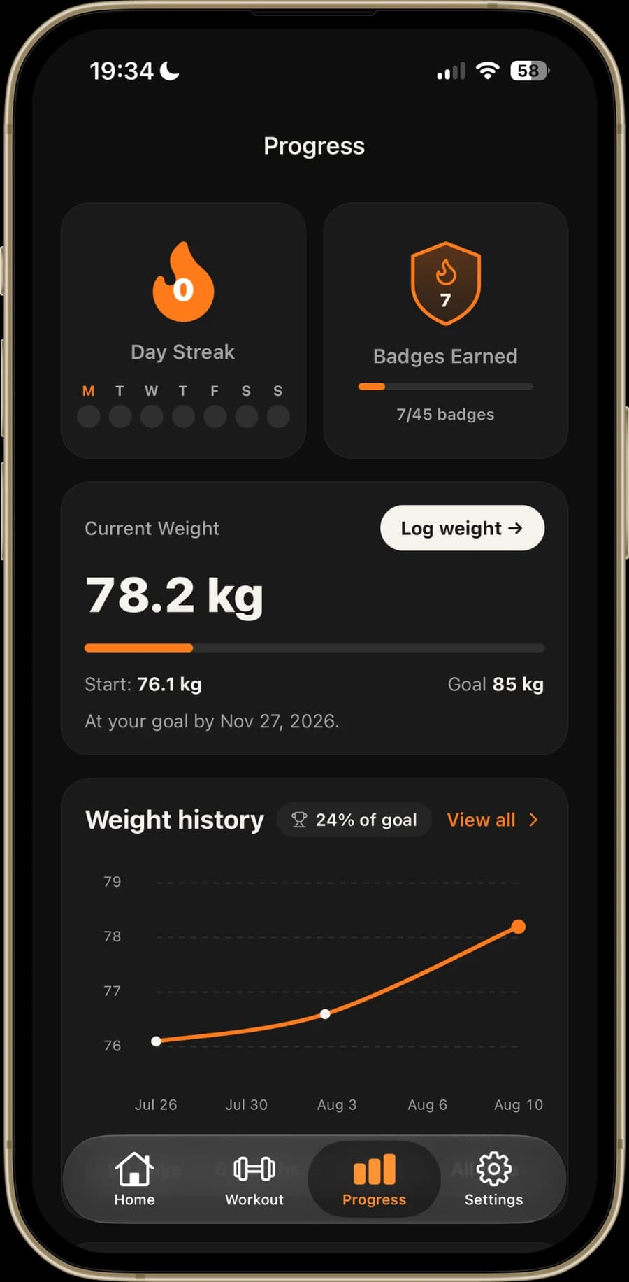 UBulk Progress screen in an iPhone frame